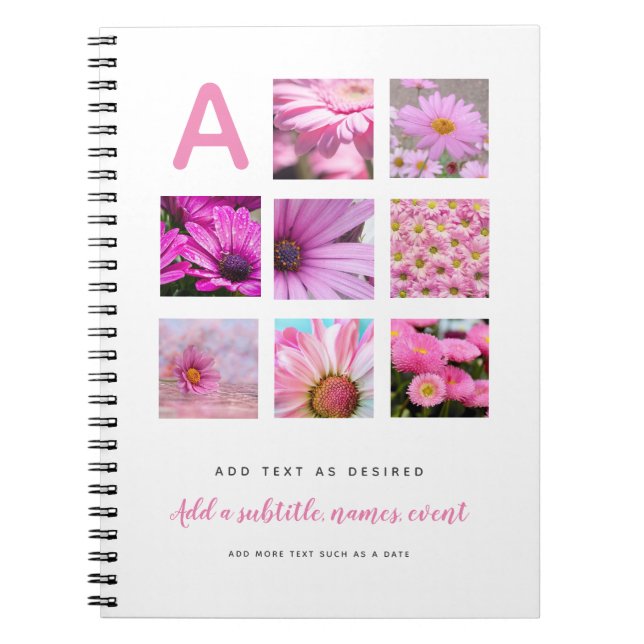 Carnet personnalisé Photos Modèle Texte initial (Devant)