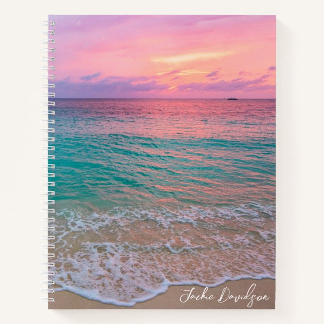 Carnet personnalisé Pink Sunset Beach (Devant)