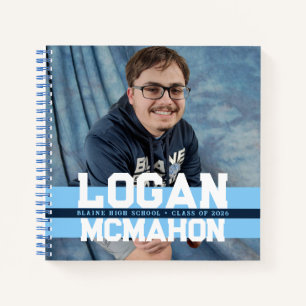 Carnet Personnalisé pour Brian 2 Bébé Bleu & Navy Photo D