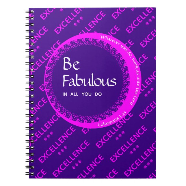 Carnet Personnalisé Purple Rose Motivationnel ÊTRE FABULE (Devant)