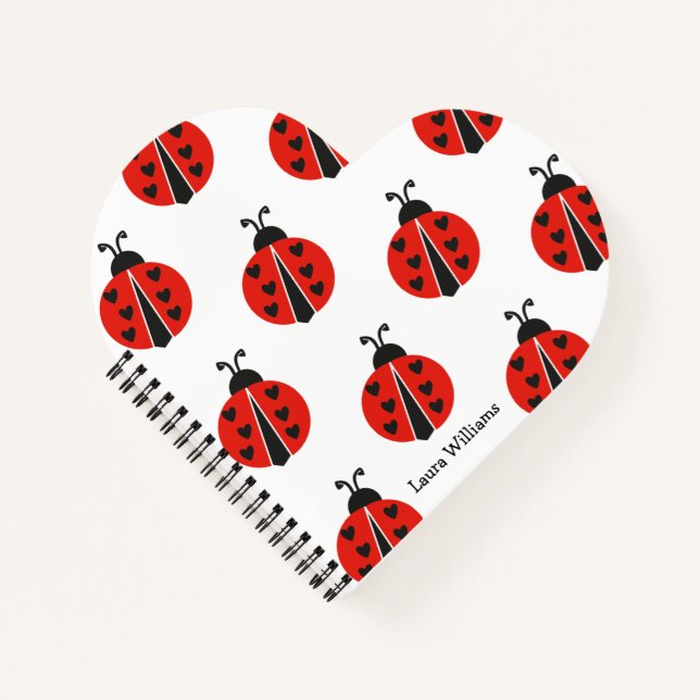 Carnet Personnalisé Red Ladybug moderne (Devant)