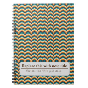 Carnet Personnalisé Retro Funky Orange Turquoise