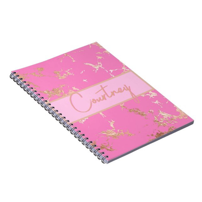Carnet Personnalisé rose et or (Côté Droit)