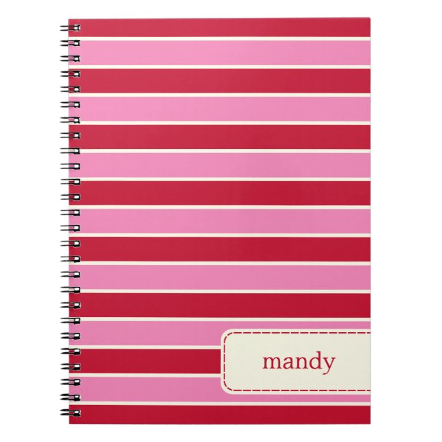 Carnet personnalisé - Rouge/Rose (Devant)
