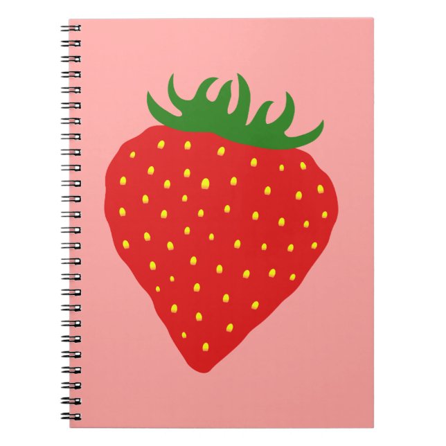 Carnet personnalisé simple fraise (Devant)