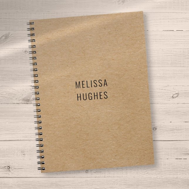 Carnet Personnalisé Simple Moderne Rustique Kraft (Personalized Simple Modern Rustic Kraft Notebook)