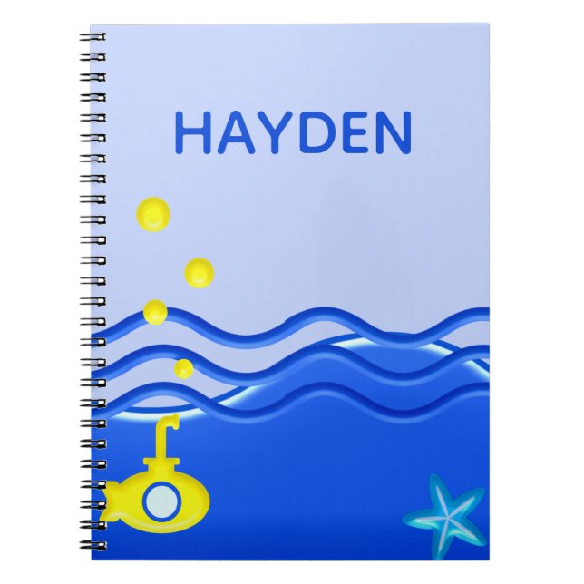 Carnet Personnalisé Sous La Plage Sous-Marine (Devant)