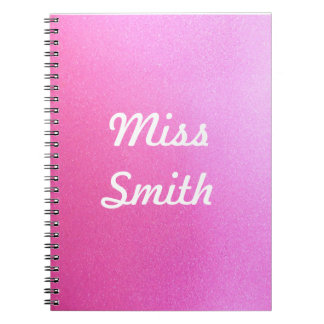 Carnet personnalisé toute étincelle rose nommée