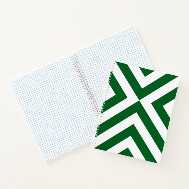 Carnet personnalisé vert et blanc Chevrons (Intérieur)