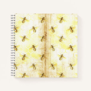 Carnet Personnalisé Vintage d'abeille à miel