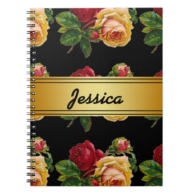 Carnet Personnalisé Vintage Floral Rustique (Devant)