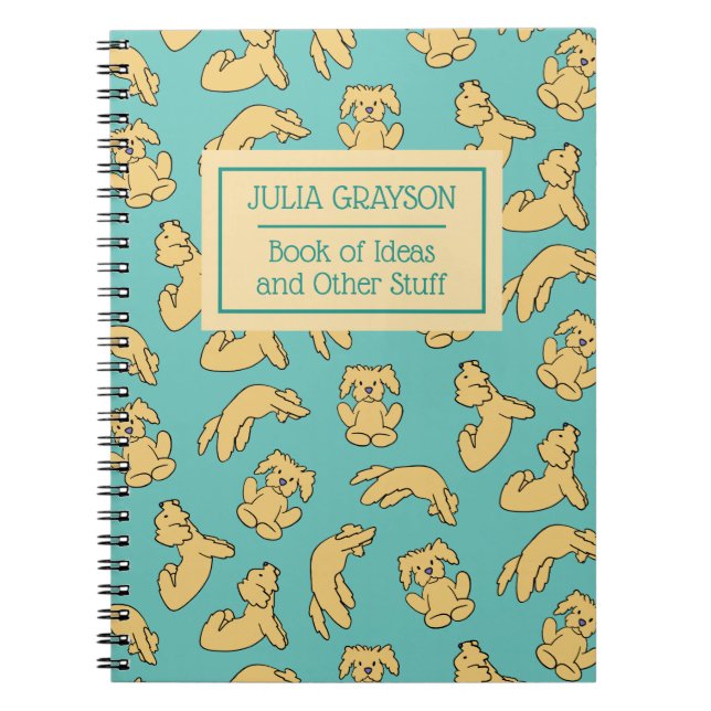 Carnet Personnalisé Yoga Pose Chien Motif Nom personnalis (Devant)