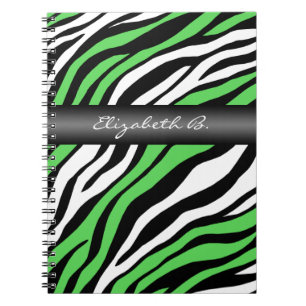 Carnet personnalisé Zebra Print Green Mix