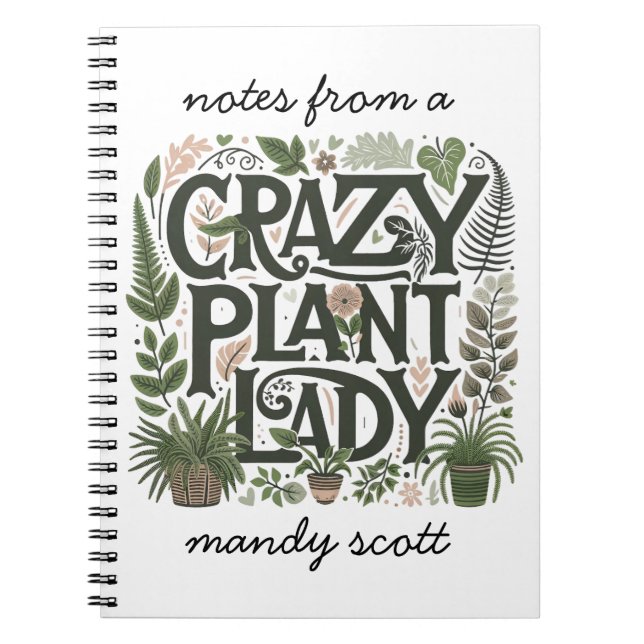 Carnet Personnalisée La Dame Plante folle (Devant)