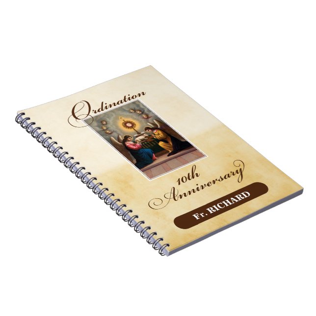 Carnet Personnaliser, 10e anniversaire d'ordination Anges (Côté Droit)