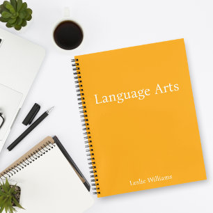 Carnet Personnaliser l'art langagier minimaliste orange
