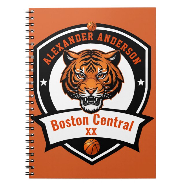 Carnet Personnaliser le basket-ball sur tigre (Devant)