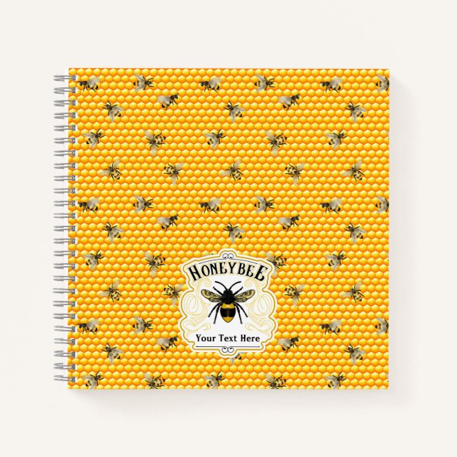 Carnet Personnaliser les abeilles de miel (Devant)
