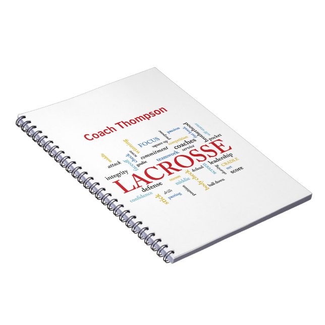 Carnet Personnaliser Nom Lacrosse Coach Merci Mots (Côté Droit)