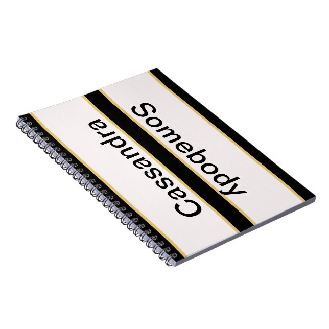 Carnet Personnalisez Ce Bordure Noir & Or (Côté Droit)