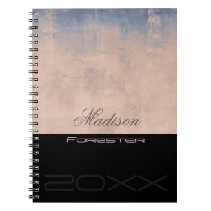 Carnet Personnalisez le Rose Bleu élégant Gold Mallow Noi