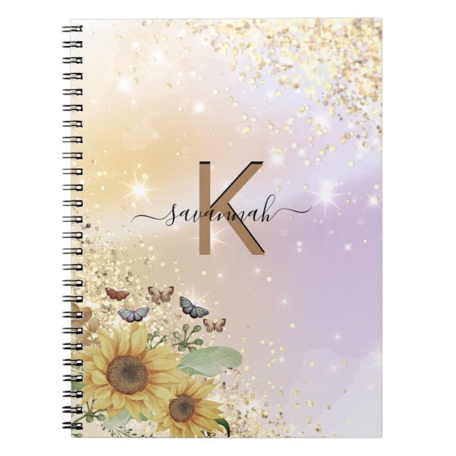 Carnet Personnalisez votre nom Élégant Sunflower High Sch (Devant)
