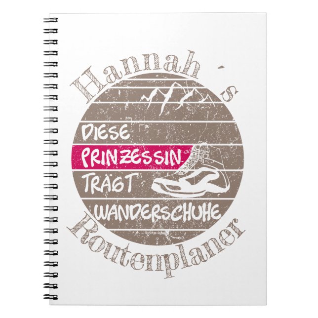 Carnet Personnalisierbar Nom Prinzessin Wanderschuhe (Devant)