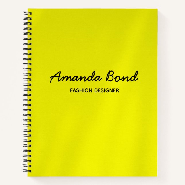 Carnet Personnalité minimaliste jaune ombre (Devant)