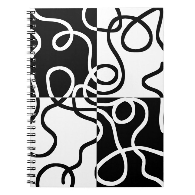 Carnet Persuasion linéaire II : noir et blanc Abstrait (Devant)