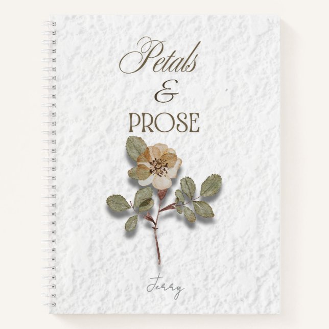 Carnet Petals & Prose Personalized Floral  (Devant)