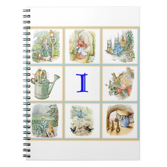 Carnet PETER RABBIT images personnalisées avec la lettre  (Devant)