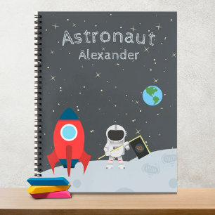 Carnet Petit astronaute sur la Lune, espace prénom