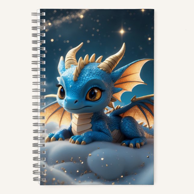 Carnet Petit dino bleu sur un nuage (Recto)