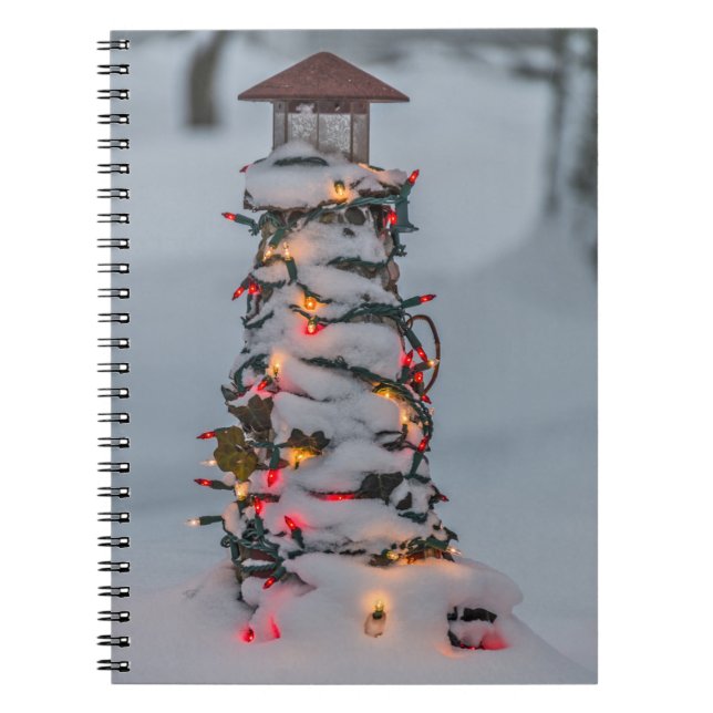 Carnet Petit phare décoré pour Noël (Devant)