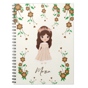 Carnet Petite fille avec des fleurs