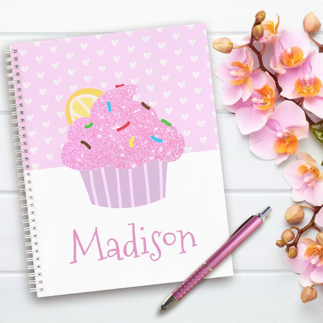 Carnet Petite fille doux coeur de cupcake rose école mode (Créateur téléchargé)