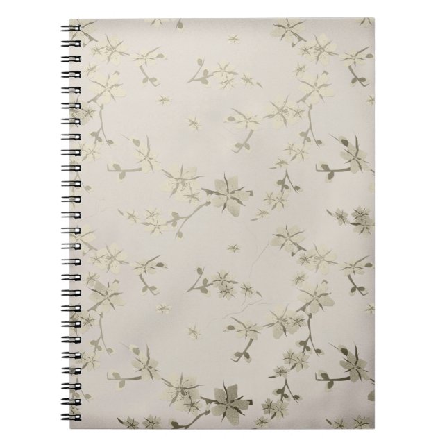 Carnet Petite fleur beige vintage sans charme abstraite e (Devant)