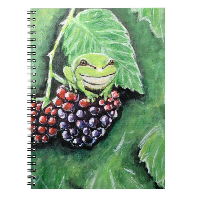 Carnet Petite grenouille d'arbre sur une peinture de Blac (Devant)