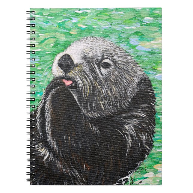Carnet Petite Loupe de mer douce peinture (Devant)