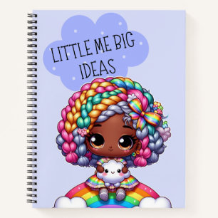 Carnet Petite moi grandes idées - Cute Chibi fille bleu