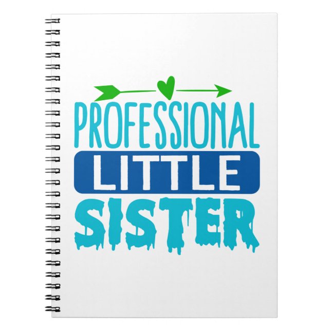 Carnet Petite soeur professionnelle peinture bleue goutte (Devant)