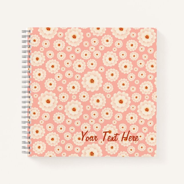 Carnet Petites fleurs roses en poudre (Devant)