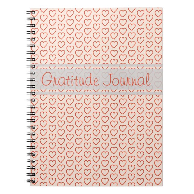Carnet Petits coeurs rouges sur rose (Devant)