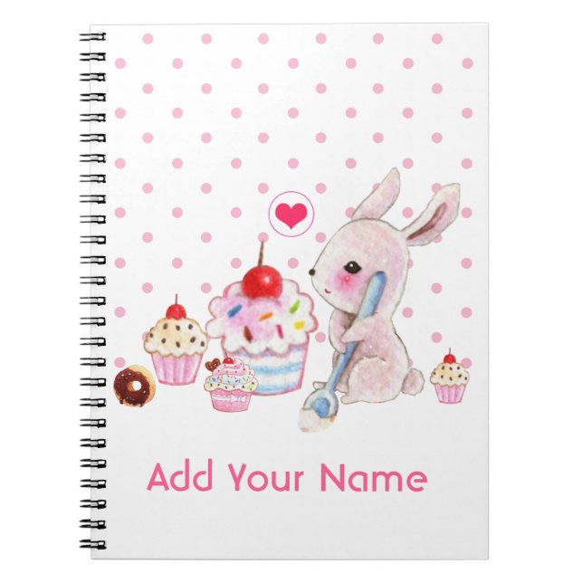 Carnet Petits gâteaux mignons de lapin et de kawaii - (Devant)