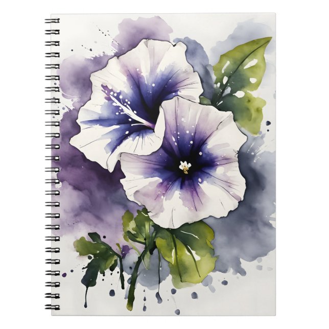 Carnet Petunia - Watercolor flowers (Devant)