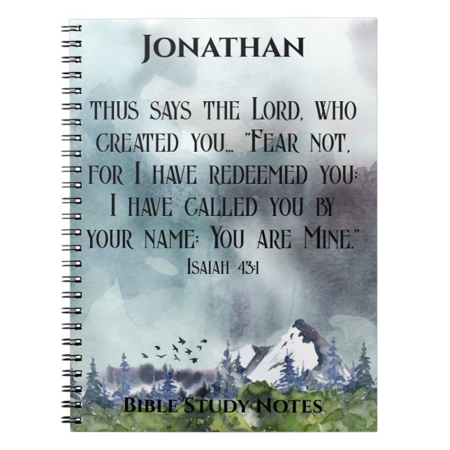 Carnet Peur pas Bible Verse Nature Don chrétien pour lui (Devant)