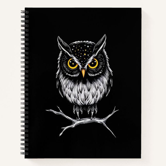 Carnet Phantom Owl Minimalist Line Art Notebook (Devant)
