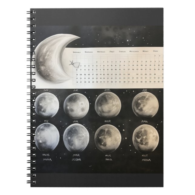 Carnet Phases Lunaires Classiques - Calendrier Céleste Ré (Devant)