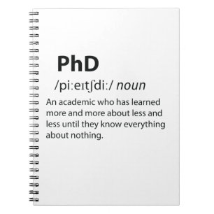 Carnet PhD Drôle Dictionnaire Définition