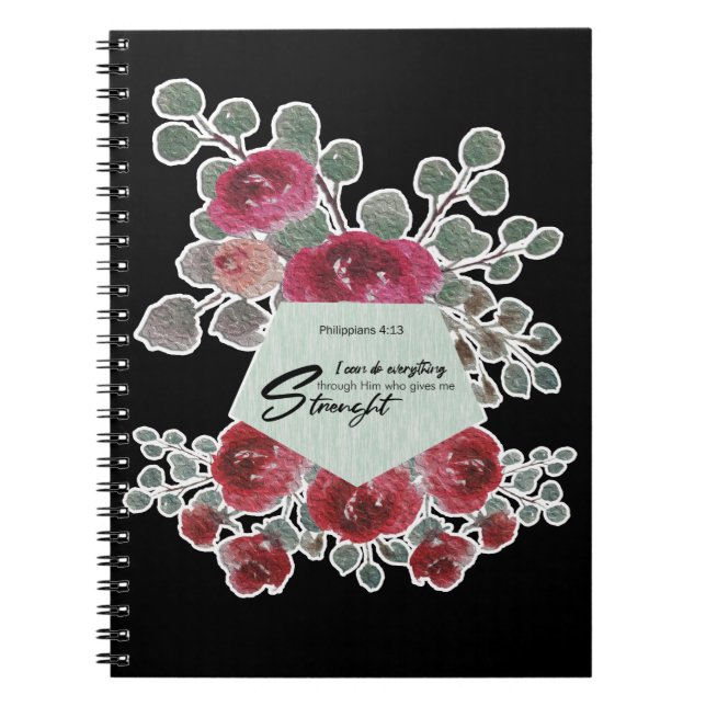 Carnet Philippiens 4:13 Bible Verse Design (Devant)